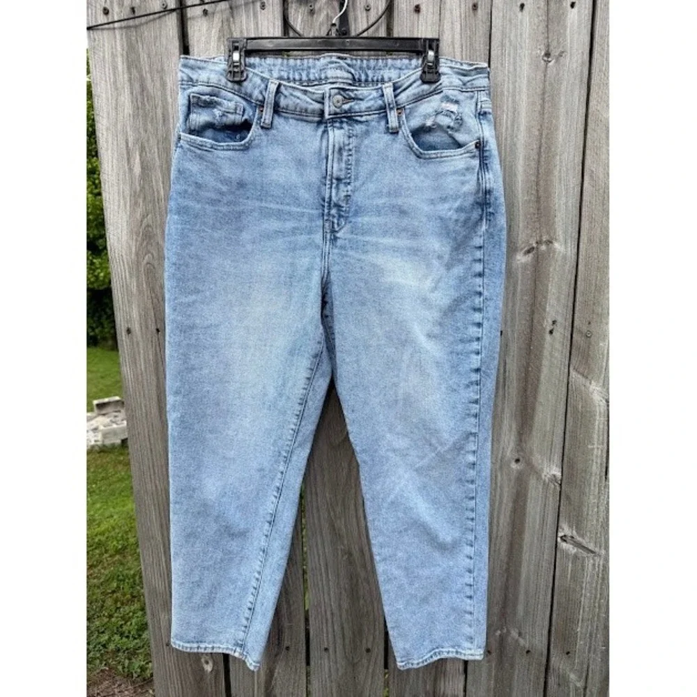 High Waisted Old Navy Jeans Womens 10 Blue O.G. Straight Light Wash Denim Pants